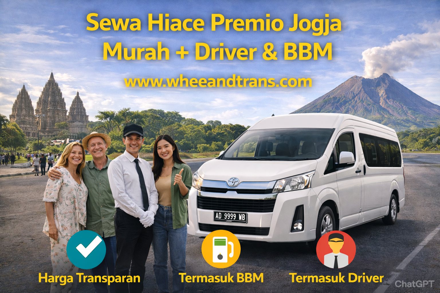 Sewa Hiace Premio Jogja Murah + Driver & BBM